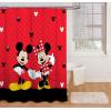 imageDisney Jay Franco Mickey Mouse ampamp Minnie Mouse Shower Curtain ampamp Easy Care Fabric Kids Bath Curtain Official Product