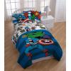 imageJay Franco Marvel Avengers Comics Good Guys 3 Piece Twin Sheet Set  Features Captain America Hulk Iron Man Spiderman and Thor  Fade Resistant Polyester Microfiber Fill Official Marvel ProductGood Guys Blue