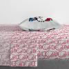 imageJay Franco Marvel Deadpool Comic Sketch Queen Size Sheet Set  Super Soft 4 Piece Bedding Set  Microfiber Sheets Includes Reversible Pillow CoversRed  Hello Kitty