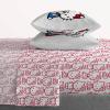 imageJay Franco Marvel Deadpool Comic Sketch Queen Size Sheet Set  Super Soft 4 Piece Bedding Set  Microfiber Sheets Includes Reversible Pillow CoversRed  Hello Kitty