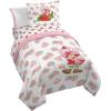 imageJay Franco Marvel Miles Morales New Kid 7 Piece Queen Bed Set  Includes Comforter ampamp Sheet Set Bedding  Super Soft Fade Resistant Microfiber Official Marvel ProductPink  Strawberry Shortcake