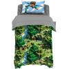 imageJay Franco Marvel Miles Morales New Kid 7 Piece Queen Bed Set  Includes Comforter ampamp Sheet Set Bedding  Super Soft Fade Resistant Microfiber Official Marvel ProductGreen  Minecraft