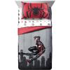 imageJay Franco Marvel Miles Morales New Kid 7 Piece Queen Bed Set  Includes Comforter ampamp Sheet Set Bedding  Super Soft Fade Resistant Microfiber Official Marvel ProductGray  Miles Morales