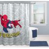 imageJay Franco Marvel Spiderman Fabric Shower Curtain  Kids Grey Bathroom DecorGrey  Spiderman