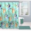 imageJay Franco Marvel Spiderman Fabric Shower Curtain  Kids Grey Bathroom DecorTeal  Bluey