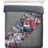 imageJay Franco Marvel Spiderman Grunge Queen Comforter ampamp Sham Set  Super Soft Kids Bedding  Fade Resistant Microfiber Official Marvel ProductGray  Spiderman