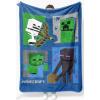 imageJay Franco Minecraft Icons Blanket  Measures 62 x 90 inches Kids Bedding Features Creeper Enderman Zombie ampamp Skeleton  Fade Resistant Super Soft Fleece Official Minecraft ProductBlue  Minecraft