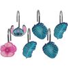 imageJay Franco Star Wars The Mandalorian Blue Space 14 Piece Bathroom Set  Includes Shower Curtain 12 Hooks ampamp NonSlip Bath Rug  Easy Care Fabric Features Baby Yoda Grogu Official Star Wars ProductTeal  Lilo  Stitch