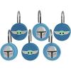 imageJay Franco Star Wars The Mandalorian Blue Space 14 Piece Bathroom Set  Includes Shower Curtain 12 Hooks ampamp NonSlip Bath Rug  Easy Care Fabric Features Baby Yoda Grogu Official Star Wars ProductBlue  Mandalorian