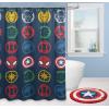 imageJay Franco Star Wars The Mandalorian Blue Space 14 Piece Bathroom Set  Includes Shower Curtain 12 Hooks ampamp NonSlip Bath Rug  Easy Care Fabric Features Baby Yoda Grogu Official Star Wars ProductBlue  Avengers
