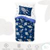 imageSaturday Park Minecraft Iconic Full Bed Set  7 Piece 100 Organic Cotton Bedding Features Creeper Alex ampamp Steve  GOTS ampamp OekoTEX Certified Minecraft OfficialBlue  Outer Space