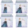 imageJay Franco Disney Frozen Stay Together 4 Pack Collapsible Cube Storage Bins Kids Foldable Organizer with Handles Official Disney Product