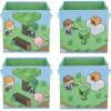 imageJay Franco Minecraft Life 4 Pack Collapsible Cube Storage Bins Foldable Organizer with Handles Official Minecraft Product