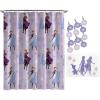 imageJay Franco Star Wars The Mandalorian Blue Space 14 Piece Bathroom Set  Includes Shower Curtain 12 Hooks ampamp NonSlip Bath Rug  Easy Care Fabric Features Baby Yoda Grogu Official Star Wars ProductPurple  Frozen