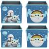 imageJay Franco Star Wars The Mandalorian Where I go 4 Pack Collapsible Cube Storage Bins  Kids Foldable Organizer with Handles Features Baby Yoda Grogu Official Star Wars Product