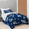 imageSaturday Park Minecraft Iconic Full Bed Set  7 Piece 100 Organic Cotton Bedding Features Creeper Alex ampamp Steve  GOTS ampamp OekoTEX Certified Minecraft OfficialBlue  Outer Space