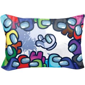 imageAmong Us Space Splatter 1 Single Reversible Pillowcase  DoubleSided Kids Super Soft Bedding Official Among Us ProductMulti  Among Us