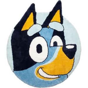 imageJay Franco Bluey Plush Blue Fluffy Accent Rug  3 x 3 ft Area Rug for Kids Bedroom or Living Room Decor