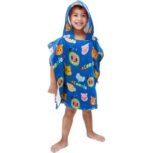 imageJay Franco CoComelon Melon BathPoolBeach Hooded Poncho  Super Soft ampamp Absorbent Cotton Towel Measures 28 x 28 Inches Official CoComelon ProductBlue  Cocomelon