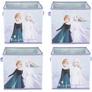 imageJay Franco Disney Frozen Stay Together 4 Pack Collapsible Cube Storage Bins  Kids Foldable Organizer with Handles Official Disney Product