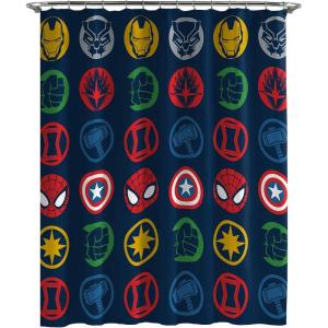 imageJay Franco Disney Mickey Mouse Hello There Shower Curtain ampamp Easy Care Fabric Kids Bath Curtain Official Disney ProductBlue  Avengers