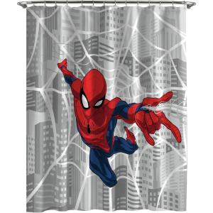 imageJay Franco Disney Mickey Mouse Hello There Shower Curtain ampamp Easy Care Fabric Kids Bath Curtain Official Disney ProductGray  Spiderman