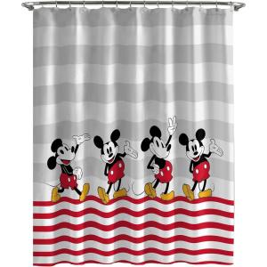 imageJay Franco Disney Mickey Mouse Hello There Shower Curtain ampamp Easy Care Fabric Kids Bath Curtain Official Disney ProductMulti  Mickey Mouse
