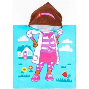 imageJay Franco Disney Minnie Mouse Kids BathPoolBeach Hooded Poncho  Super Soft ampamp Absorbent Cotton Towel Measures 28 x 28 Inches Official Disney ProductTeal  Doc Mcstuffins