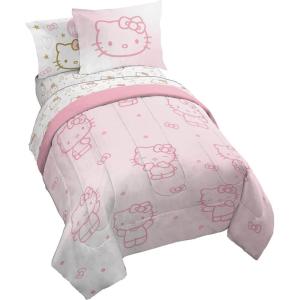 imageJay Franco Disney Wish Twin Comforter Set  5 Piece Bed Set Includes Sheet Set ampamp Pillow Covers  Super Soft Kids Bedding Features Asha Valentino ampamp StarPink  Hello Kitty