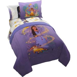 imageJay Franco Disney Wish Twin Comforter Set  5 Piece Bed Set Includes Sheet Set ampamp Pillow Covers  Super Soft Kids Bedding Features Asha Valentino ampamp StarPurple  Wish
