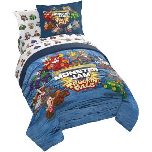 imageJay Franco Disney Wish Twin Comforter Set  5 Piece Bed Set Includes Sheet Set ampamp Pillow Covers  Super Soft Kids Bedding Features Asha Valentino ampamp StarBlue  Monster Jam