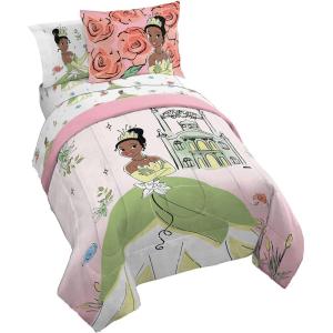 imageJay Franco Disney Wish Twin Comforter Set  5 Piece Bed Set Includes Sheet Set ampamp Pillow Covers  Super Soft Kids Bedding Features Asha Valentino ampamp StarPink  Tiana
