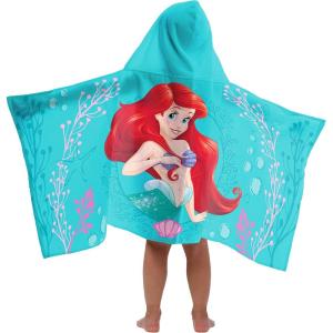 imageJay Franco Frozen 2 Mythical Wonderland Kids BathPoolBeach Hooded Towel CottonTeal  Little Mermaid