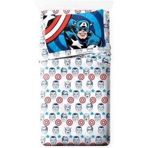 imageJay Franco Marvel Avengers Comics Good Guys 3 Piece Twin Sheet Set  Features Captain America Hulk Iron Man Spiderman and Thor  Fade Resistant Polyester Microfiber Fill Official Marvel ProductWhite  Captain America