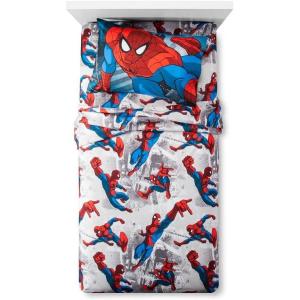 imageJay Franco Marvel Avengers Comics Good Guys 3 Piece Twin Sheet Set  Features Captain America Hulk Iron Man Spiderman and Thor  Fade Resistant Polyester Microfiber Fill Official Marvel ProductWhite  Spiderman