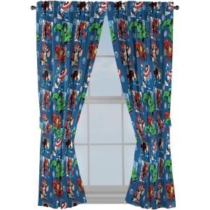 imageJay Franco Marvel Avengers Fighting Team 84quot Inch Drapes  Beautiful Room Dcor ampamp Easy Set Up Bedding  Curtains Include 2 Tiebacks 4 Piece Set Official Marvel ProductBlue  Avengers