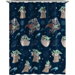 imageJay Franco Marvel Spiderman Fabric Shower Curtain  Kids Grey Bathroom DecorBlue  Mandalorian