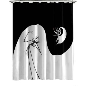 imageJay Franco Marvel Spiderman Fabric Shower Curtain  Kids Grey Bathroom DecorMulti  Nightmare Before Christmas