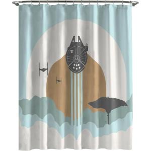 imageJay Franco Marvel Spiderman Fabric Shower Curtain  Kids Grey Bathroom DecorMulti  Star Wars
