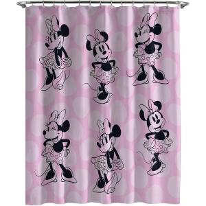 imageJay Franco Marvel Spiderman Fabric Shower Curtain  Kids Grey Bathroom DecorPink  Minnie Mouse