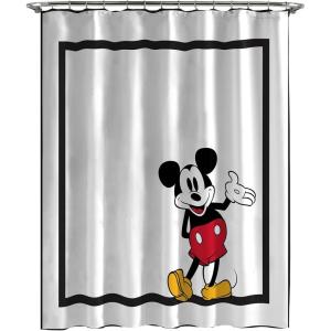 imageJay Franco Marvel Spiderman Fabric Shower Curtain  Kids Grey Bathroom DecorWhite  Mickey Mouse