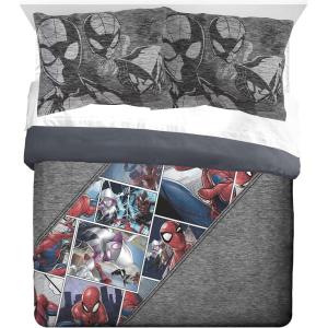 imageJay Franco Marvel Spiderman Grunge Queen Comforter ampamp Sham Set  Super Soft Kids Bedding  Fade Resistant Microfiber Official Marvel ProductGray  Spiderman