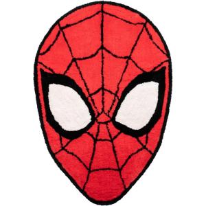 imageJay Franco Marvel Spiderman Red Fluffy Accent Rug  4 x 3 ft Area Rug for Kids Bedroom Living Room or Home Decor