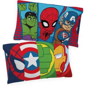 imageJay Franco Marvel Super Hero Adventures Double Team 2 Pack Pillowcase  DoubleSided Kids Super Soft Bedding Features Captain America Hulk Iron Man ampamp Spiderman