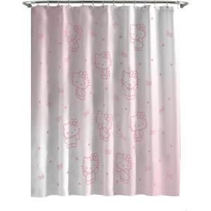 imageJay Franco Sanrio Hello Kitty Shower Curtain  Pink Ombre Stars Kawaii Bathroom Dcor  70 x 72 Inch Washable Fabric Curtain