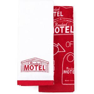imageJay Franco Schitts Creek Merchandise Rosebud Motel 2 Pack Red BathKitchen Hand Towel Set  Super Soft ampamp Absorbent Cotton TowelRed  Schitts Creek