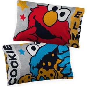 imageJay Franco Sesame Street Hip Elmo 2 Pack Pillowcase  DoubleSided Kids Super Soft Bedding Features Elmo and Cookie Monster Official Sesame Street Product