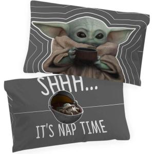 imageJay Franco Star Wars The Mandalorian Coffee 2 Pack Pillowcase  DoubleSided Kids Super Soft Bedding Features Baby Yoda