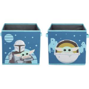 imageJay Franco Star Wars The Mandalorian Where I go 2 Pack Collapsible Cube Storage Bins  Kids Foldable Organizer with Handles Official Star Wars Product