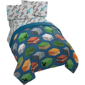 imageJay franco StarWars The Mandalorian The Child 4 Piece Twin Bed SetIncludes Reversible ComforterampampSheet SetBedding Features Baby YodaSuper Soft Fade Resistant Microfiber Official StarWars ProductBlue  Minecraft